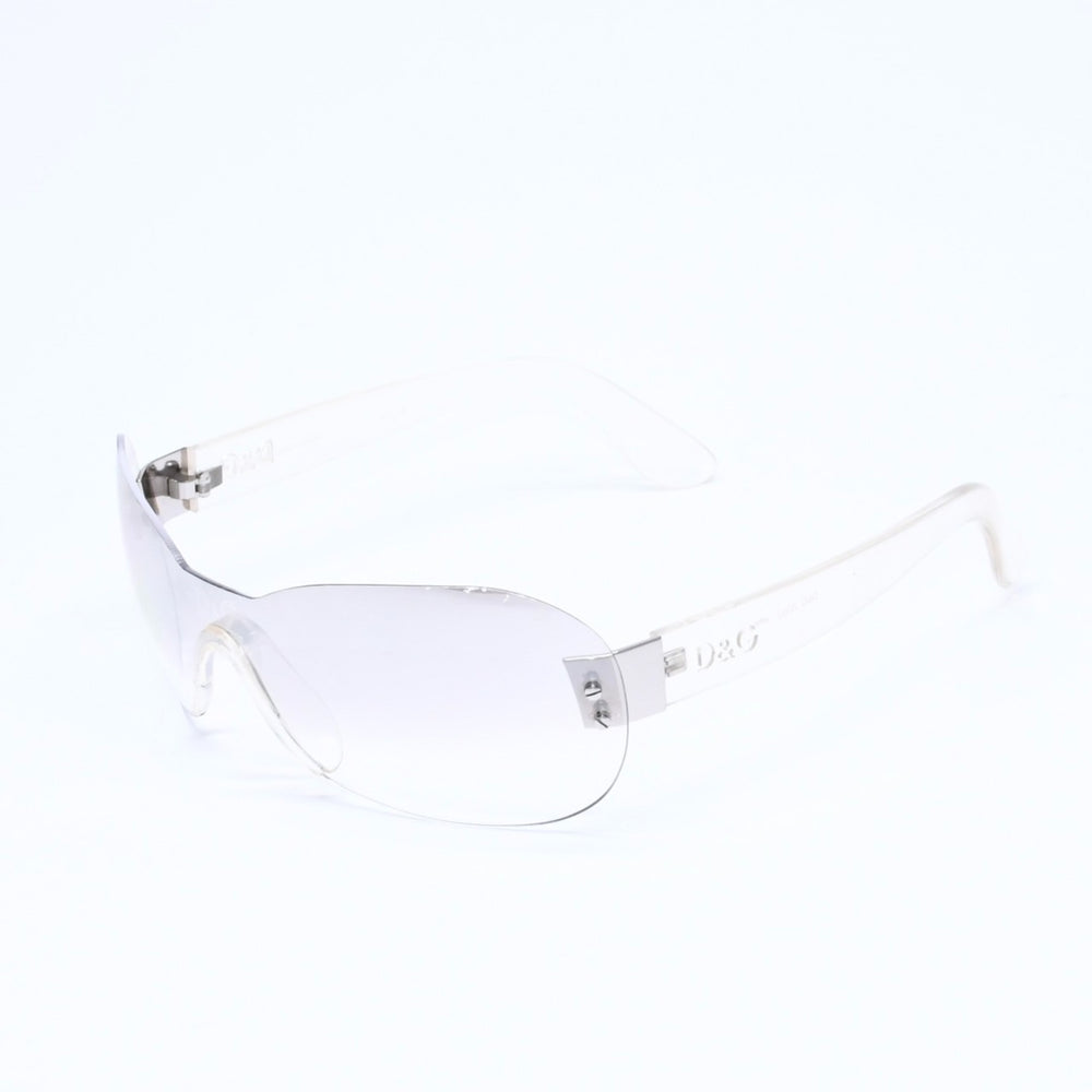 DOLCE & GABBANA ドルチェアンドガッバーナ シールド サングラス アイウェア 2060 サイズ135 クリア 美品 中古 4a006790