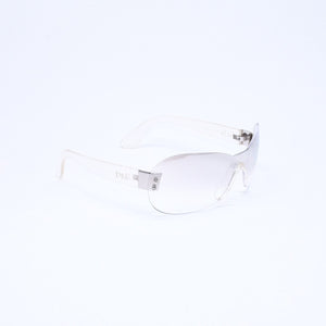 DOLCE & GABBANA ドルチェアンドガッバーナ シールド サングラス アイウェア 2060 サイズ135 クリア 美品 中古 4a006790