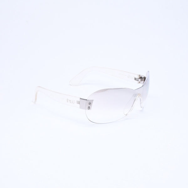 DOLCE & GABBANA ドルチェアンドガッバーナ シールド サングラス アイウェア 2060 サイズ135 クリア 美品 中古 4a006790