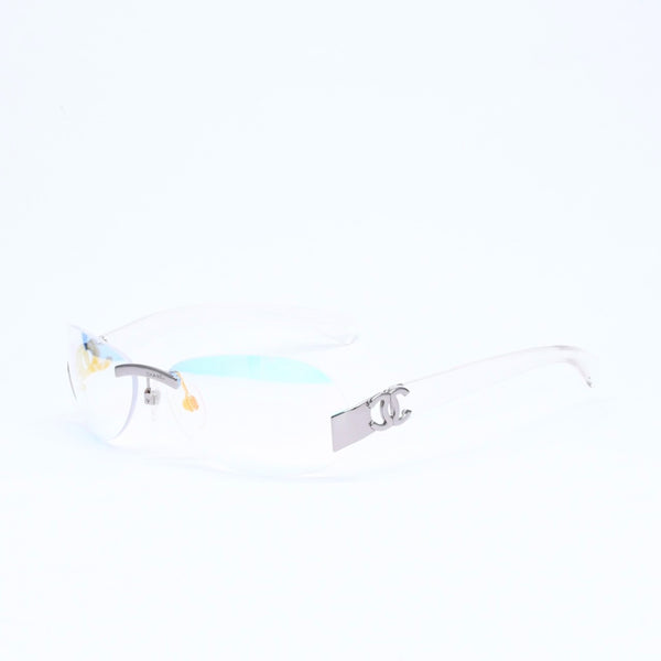 極美品 CHANEL シャネル リムレス サングラス アイウェア 4037 c.168/6M サイズ59□15 125 ココマーク オーロラ クリア 中古 4a006803