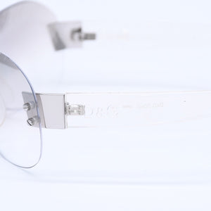 DOLCE & GABBANA ドルチェアンドガッバーナ シールド サングラス アイウェア 2060 サイズ135 クリア 美品 中古 4a006790