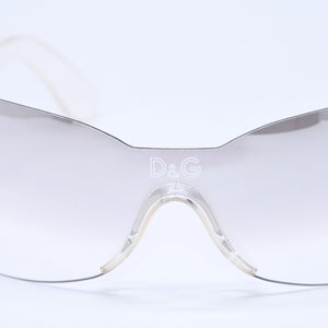 DOLCE & GABBANA ドルチェアンドガッバーナ シールド サングラス アイウェア 2060 サイズ135 クリア 美品 中古 4a006790