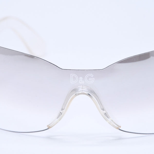 DOLCE & GABBANA ドルチェアンドガッバーナ シールド サングラス アイウェア 2060 サイズ135 クリア 美品 中古 4a006790