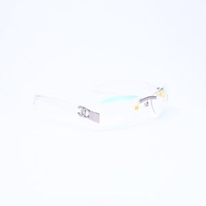 極美品 CHANEL シャネル リムレス サングラス アイウェア 4037 c.168/6M サイズ59□15 125 ココマーク オーロラ クリア 中古 4a006803