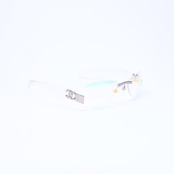 極美品 CHANEL シャネル リムレス サングラス アイウェア 4037 c.168/6M サイズ59□15 125 ココマーク オーロラ クリア 中古 4a006803