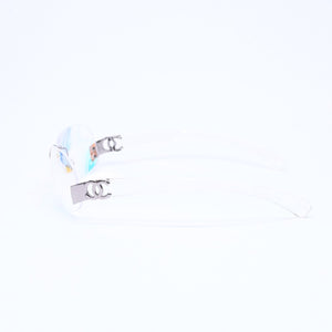 極美品 CHANEL シャネル リムレス サングラス アイウェア 4037 c.168/6M サイズ59□15 125 ココマーク オーロラ クリア 中古 4a006803