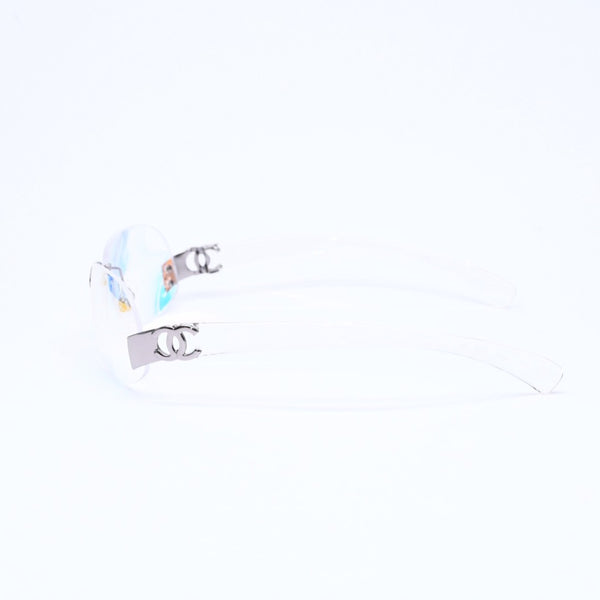 極美品 CHANEL シャネル リムレス サングラス アイウェア 4037 c.168/6M サイズ59□15 125 ココマーク オーロラ クリア 中古 4a006803
