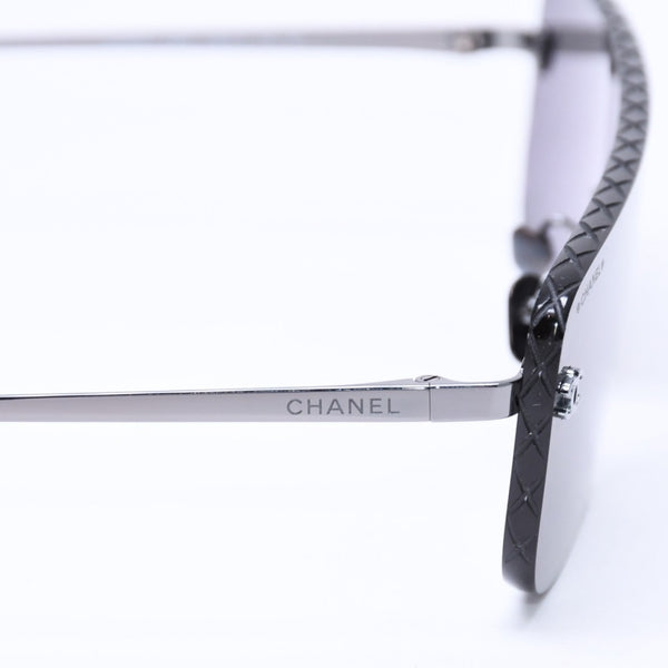 極美品 CHANEL シャネル シールド シェイプ サングラス ココマーク 4293 イタリア製 GP プラスチック ブラック 中古 4a006570