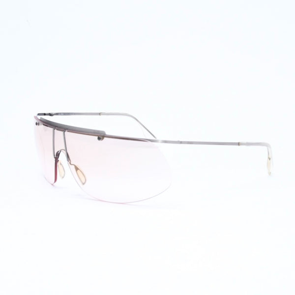 極美品 DOLCE&GABBANA ドルチェガッバーナ シールドレンズサングラス 2114 メタル シルバー ブラウン 中古 4a006791