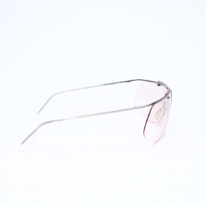 極美品 DOLCE&GABBANA ドルチェガッバーナ シールドレンズサングラス 2114 メタル シルバー ブラウン 中古 4a006791