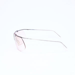 極美品 DOLCE&GABBANA ドルチェガッバーナ シールドレンズサングラス 2114 メタル シルバー ブラウン 中古 4a006791