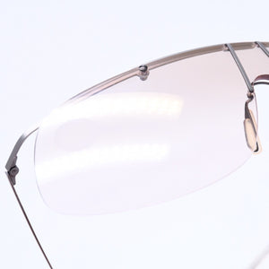 極美品 DOLCE&GABBANA ドルチェガッバーナ シールドレンズサングラス 2114 メタル シルバー ブラウン 中古 4a006791