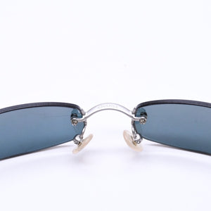 CHANEL シャネル リムレス サングラス アイウェア 4002 c.103/71 サイズ54□19 130 ココマーク シルバー ブラック 美品 中古 4a006782