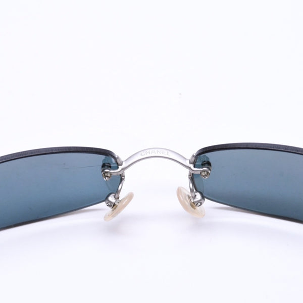 CHANEL シャネル リムレス サングラス アイウェア 4002 c.103/71 サイズ54□19 130 ココマーク シルバー ブラック 美品 中古 4a006782