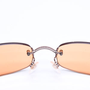 極美品 CHANEL シャネル リムレス サングラス サイドココマーク イタリア製 メタル オレンジ サイズ57◻︎19 中古 4a006808