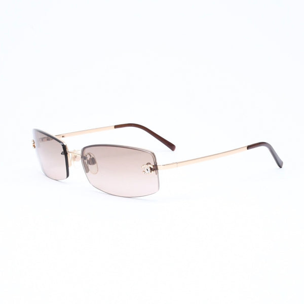 CHANEL シャネル サングラス アイウェア 4093-B c.125/13 サイズ56□16 130 ココマーク ラインストーン ブラウン 美品 中古 4a006783