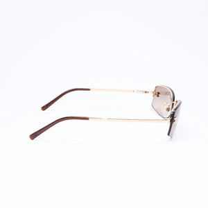 CHANEL シャネル サングラス アイウェア 4093-B c.125/13 サイズ56□16 130 ココマーク ラインストーン ブラウン 美品 中古 4a006783
