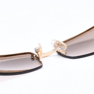 CHANEL シャネル サングラス アイウェア 4093-B c.125/13 サイズ56□16 130 ココマーク ラインストーン ブラウン 美品 中古 4a006783