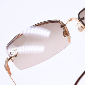 CHANEL シャネル サングラス アイウェア 4093-B c.125/13 サイズ56□16 130 ココマーク ラインストーン ブラウン 美品 中古 4a006783