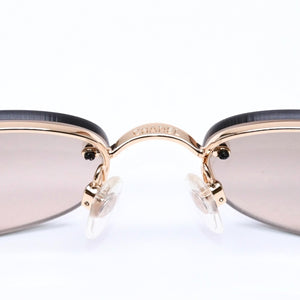 極美品 CHANEL シャネル ハーフリム サングラス アイウェア 4099 c.125/13 サイズ55□ 16 130 ココマーク ブラウン ゴールド 中古 4a006795
