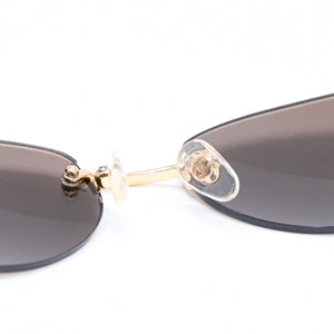 CHANEL シャネル リムレス サングラス アイウェア 4003 c.125/21 サイズ57□19 130 ココマーク ゴールド 美品 中古 4a006804