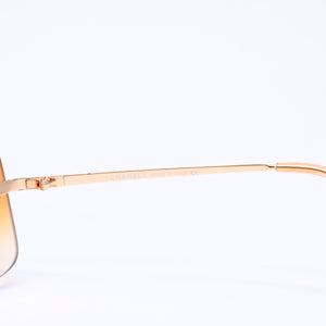 CHANEL シャネル リムレス サングラス アイウェア 4017-D c.125/56 サイズ62□17 120 ココマーク ラインストーン オレンジ 美品 中古 4a006796
