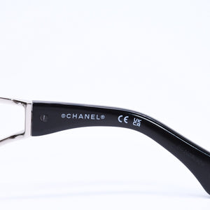 極美品 CHANEL シャネル Sunglasses サングラス アイウェア ココマーク サイズ142◻︎110 シルバー ラインストーン ブラック 9579B c.501/S1 中古 4a006784