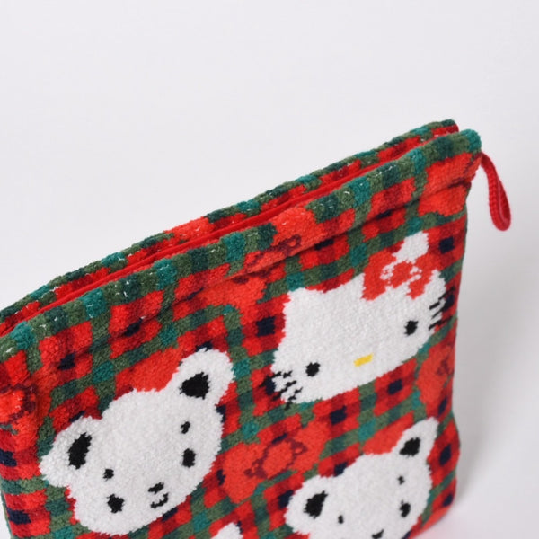 新品未使用 familiar ファミリア × HELLO KITTY ハローキティ 巾着 770347 XF チェック柄 中古 4a006927