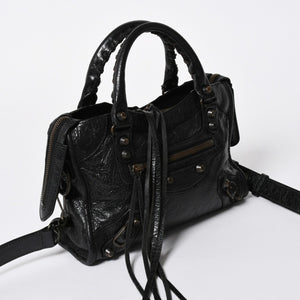 BALENCIAGA バレンシアガ クラシック ミニシティ 2WAY ハンドバッグ ショルダーバッグ ブラック 300295 美品 中古 4a006986