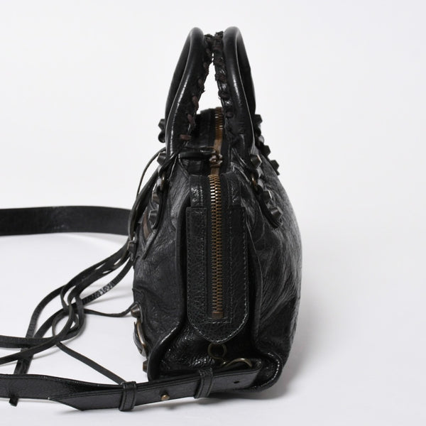BALENCIAGA バレンシアガ クラシック ミニシティ 2WAY ハンドバッグ ショルダーバッグ ブラック 300295 美品 中古 4a006986