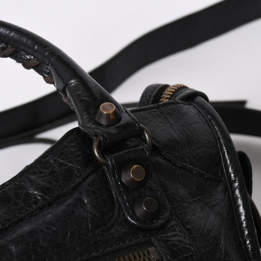 BALENCIAGA バレンシアガ クラシック ミニシティ 2WAY ハンドバッグ ショルダーバッグ ブラック 300295 美品 中古 4a006986