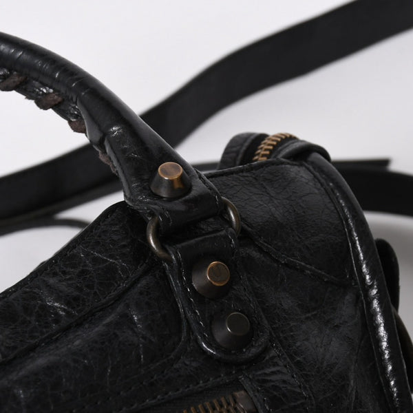 BALENCIAGA バレンシアガ クラシック ミニシティ 2WAY ハンドバッグ ショルダーバッグ ブラック 300295 美品 中古 4a006986