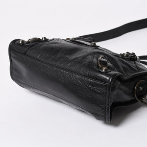 BALENCIAGA バレンシアガ クラシック ミニシティ 2WAY ハンドバッグ ショルダーバッグ ブラック 300295 美品 中古 4a006986