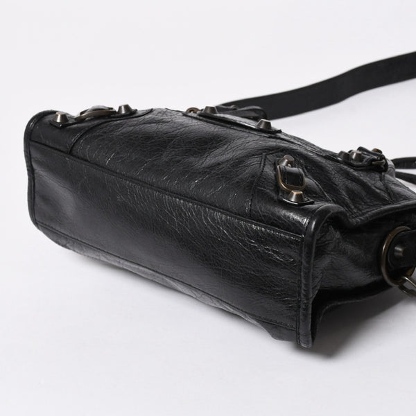 BALENCIAGA バレンシアガ クラシック ミニシティ 2WAY ハンドバッグ ショルダーバッグ ブラック 300295 美品 中古 4a006986