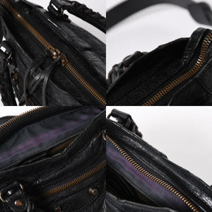 BALENCIAGA バレンシアガ クラシック ミニシティ 2WAY ハンドバッグ ショルダーバッグ ブラック 300295 美品 中古 4a006986