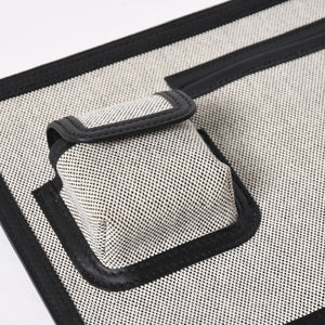 新品同様 HERMES エルメス カーゴ ポケット ジップ ポーチ W刻印 トワルアッシュ ヴォースイフト ブラック エクリュ シルバー金具 中古 4a006926