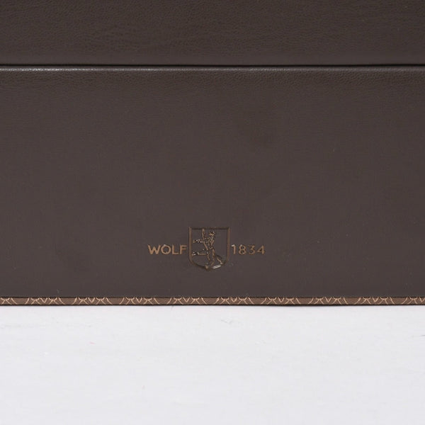 極美品 WOLF ウルフ EARTH ウォッチスタンドボックス 2PC コーヒー 190706 時計ケース アクセサリーボックス ブラウン レザー190周年モデル 中古 4a006832