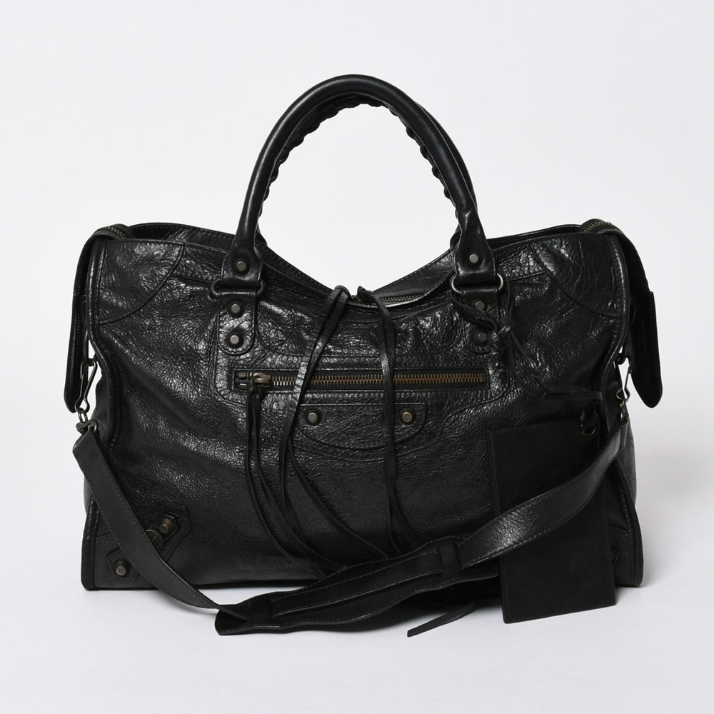 極美品 BALENCIAGA バレンシアガ バッグ ザ シティ 2WAY バッグ ブラック ハンドバッグ ショルダーバッグ 115748 中古 4a 006858