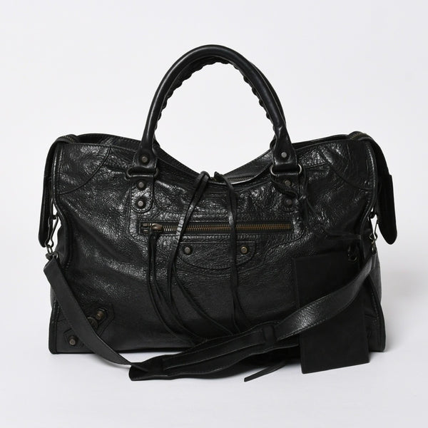 極美品 BALENCIAGA バレンシアガ バッグ ザ シティ 2WAY バッグ ブラック ハンドバッグ ショルダーバッグ 115748 中古 4a 006858