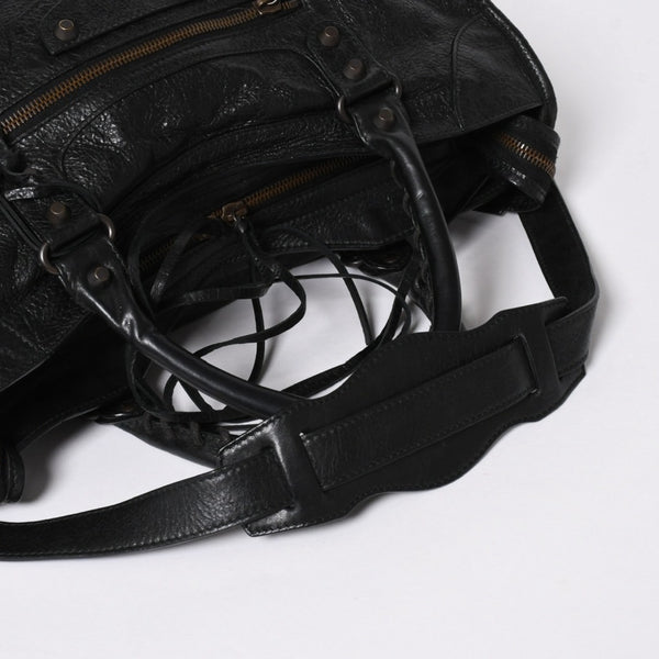 極美品 BALENCIAGA バレンシアガ バッグ ザ シティ 2WAY バッグ ブラック ハンドバッグ ショルダーバッグ 115748 中古 4a 006858