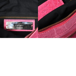 極美品 BALENCIAGA バレンシアガ ザ ファースト ハンドバッグ ショルダーバッグ 103208 ラムスキン ピンク メタルブラック金具 2way 中古 4a006911
