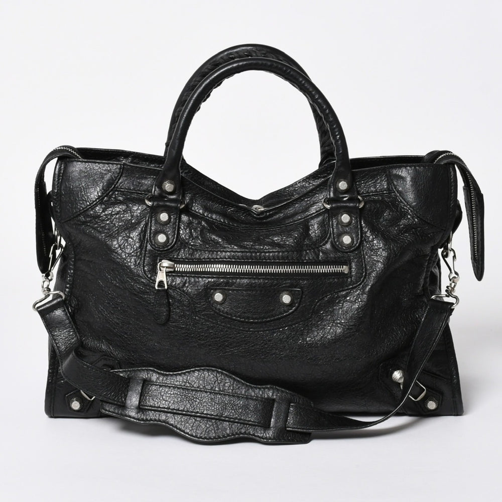 極美品 BALENCIAGA バレンシアガ バッグ ザ シティ 2WAY バッグ ブラック ハンドバッグ ショルダーバッグ 281770 中古 4a006859