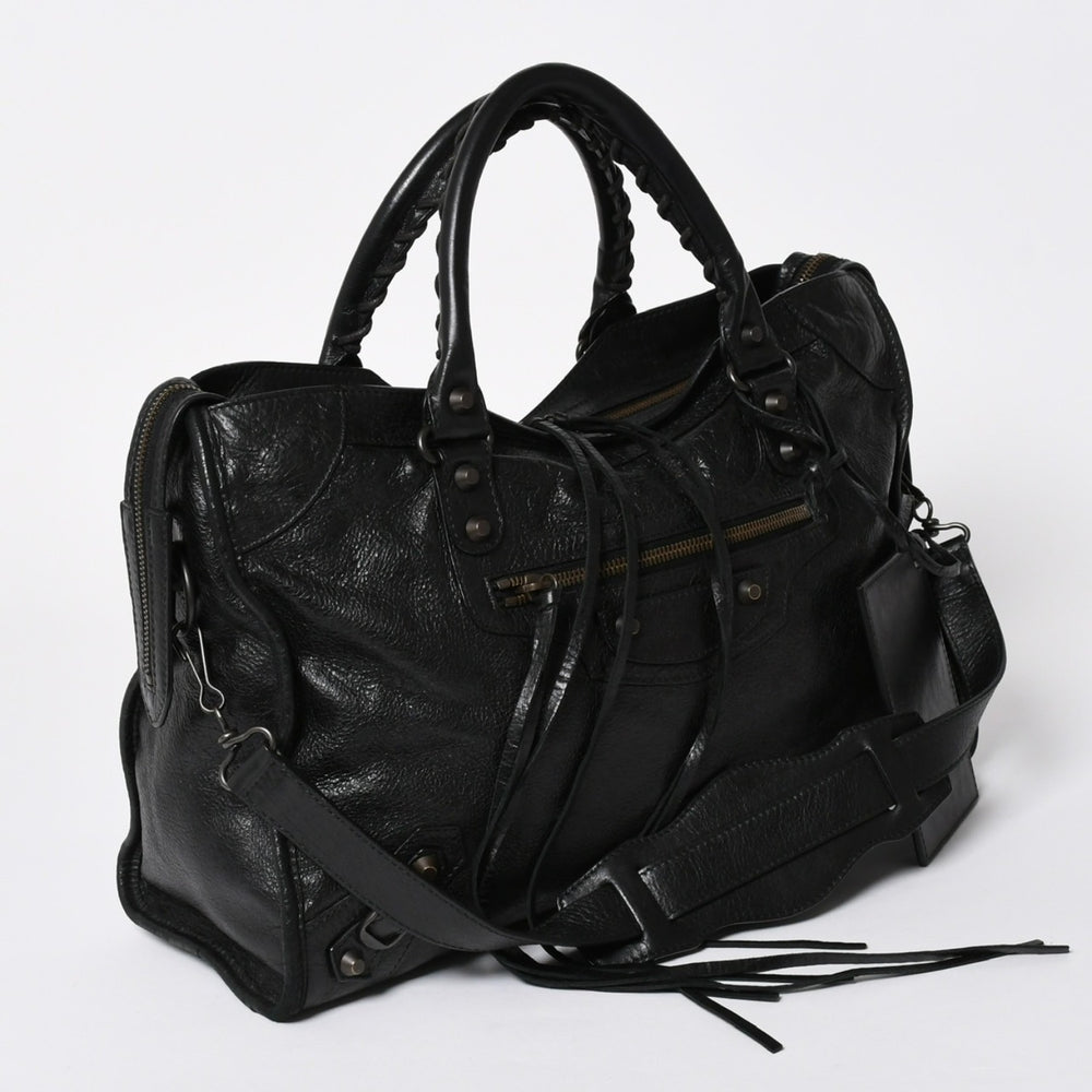 極美品 BALENCIAGA バレンシアガ バッグ ザ シティ 2WAY バッグ ブラック ハンドバッグ ショルダーバッグ 115748 中古 4a 006858