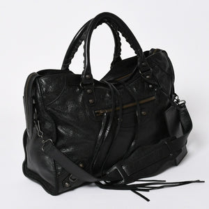 極美品 BALENCIAGA バレンシアガ バッグ ザ シティ 2WAY バッグ ブラック ハンドバッグ ショルダーバッグ 115748 中古 4a 006858
