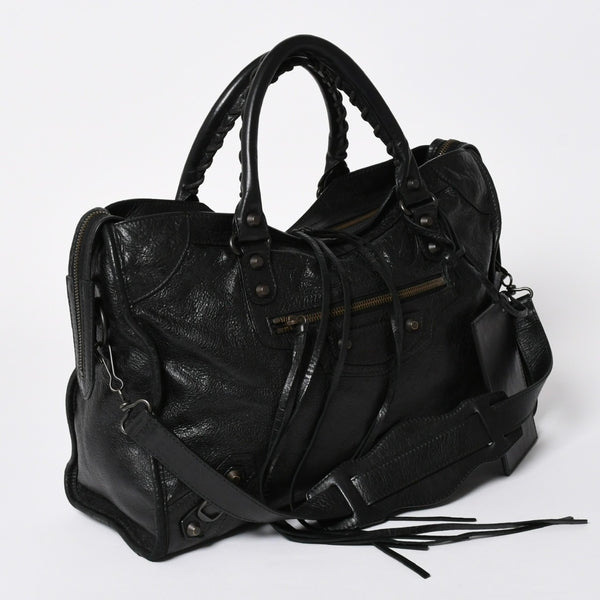 極美品 BALENCIAGA バレンシアガ バッグ ザ シティ 2WAY バッグ ブラック ハンドバッグ ショルダーバッグ 115748 中古 4a 006858
