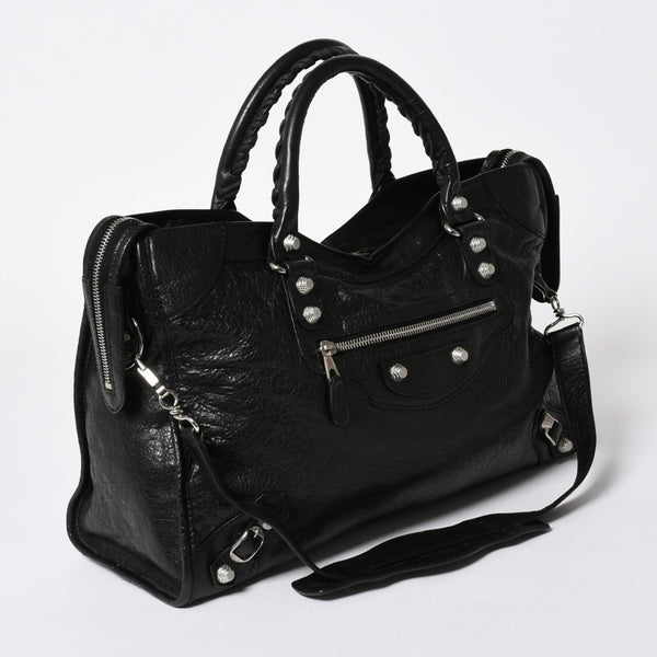 極美品 BALENCIAGA バレンシアガ バッグ ザ シティ 2WAY バッグ ブラック ハンドバッグ ショルダーバッグ 281770 中古 4a006859