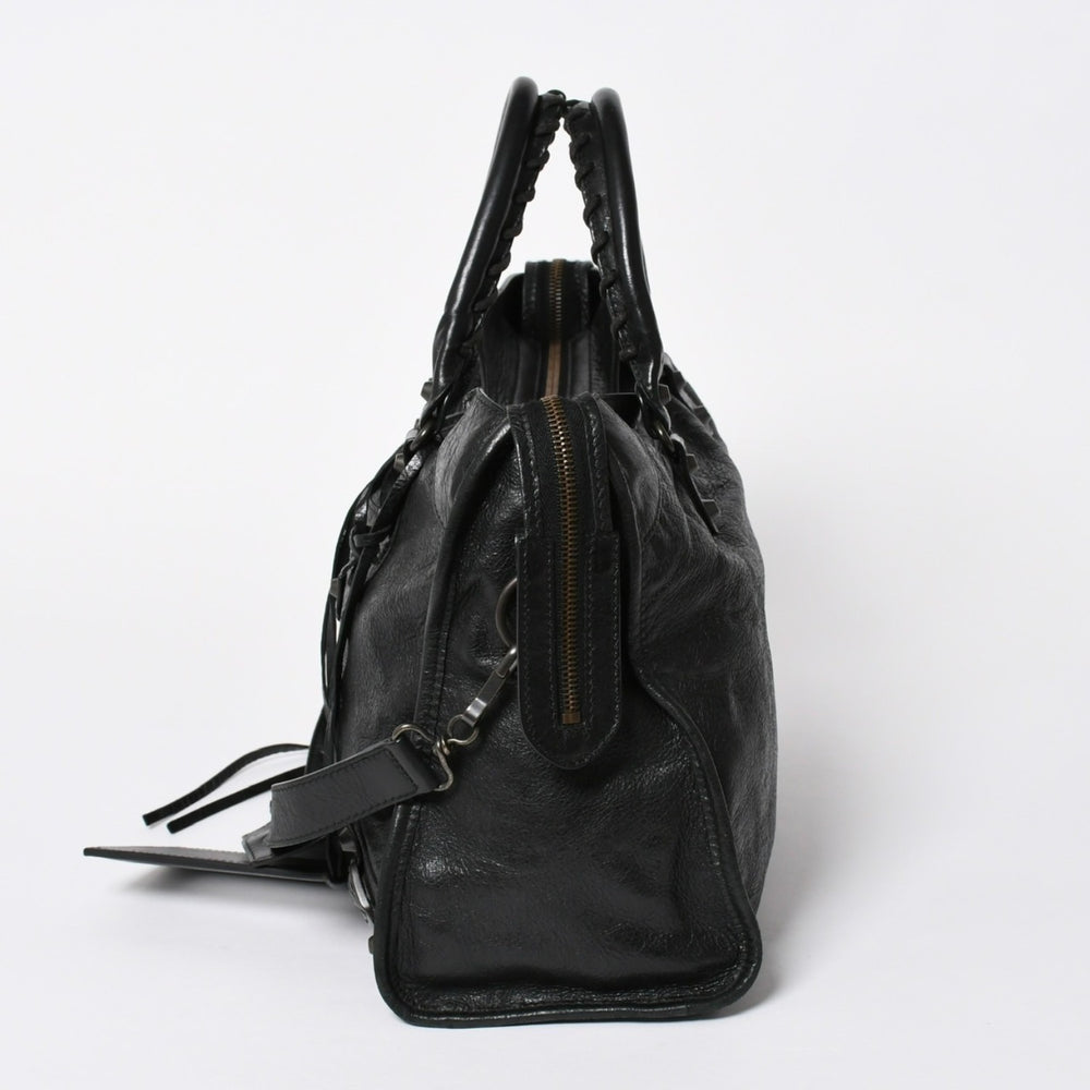 極美品 BALENCIAGA バレンシアガ バッグ ザ シティ 2WAY バッグ ブラック ハンドバッグ ショルダーバッグ 115748 中古 4a 006858