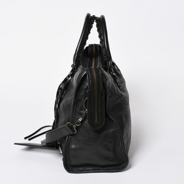 極美品 BALENCIAGA バレンシアガ バッグ ザ シティ 2WAY バッグ ブラック ハンドバッグ ショルダーバッグ 115748 中古 4a 006858
