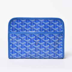 新品未使用 GOYARD ゴヤール ジュバンス PM ポーチ クラッチバッグ JOUVENPMLTY10CL10P PVC レザー ブルー 中古 4a006857