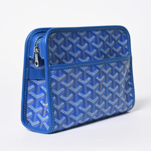 新品未使用 GOYARD ゴヤール ジュバンス PM ポーチ クラッチバッグ JOUVENPMLTY10CL10P PVC レザー ブルー 中古 4a006857